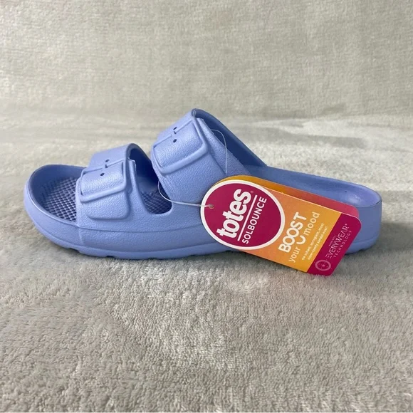 Totes Slide Womens Sandals Size 6 Periwinkle Foam EVA Cushion Water NEW - Picture 2 of 12